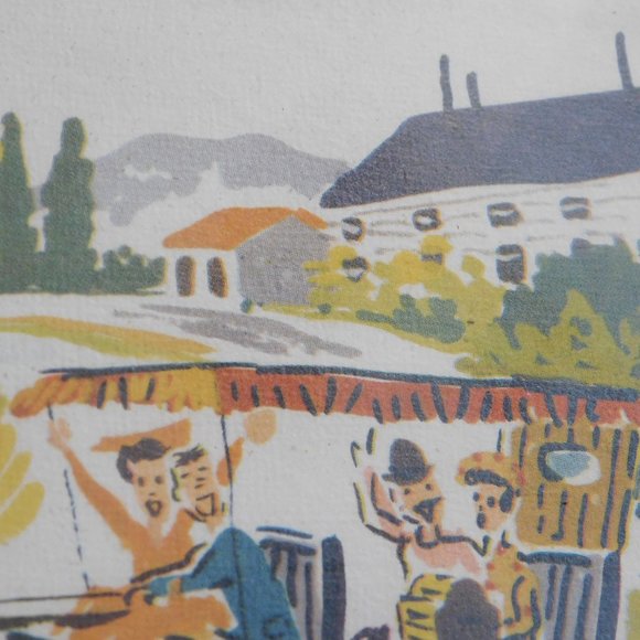 Horse Carriage Lithograph V.A.P. Picnic in Style - Picture 6 of 11